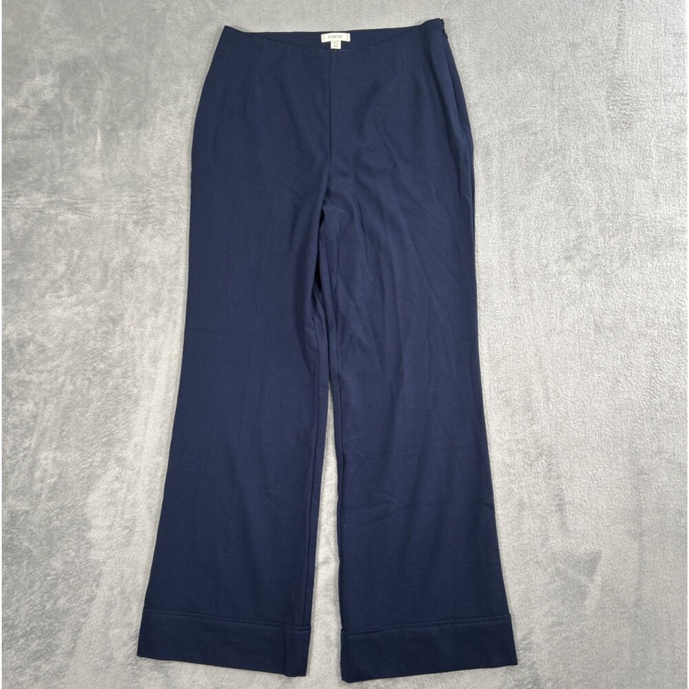Maeve Knit Cuffed Flare Dress Pants Womens 8 Blue 30x30 Wide Straight Leg NWT